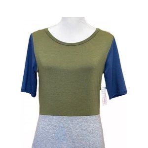 LuLaRoe Julia Dress Size Medium Color Block
